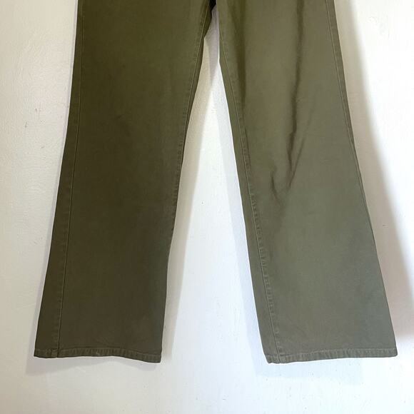 NILI LOTAN Mitchell High Rise Straight Leg Jeans in Army Green Size 10 - Picture 6 of 13